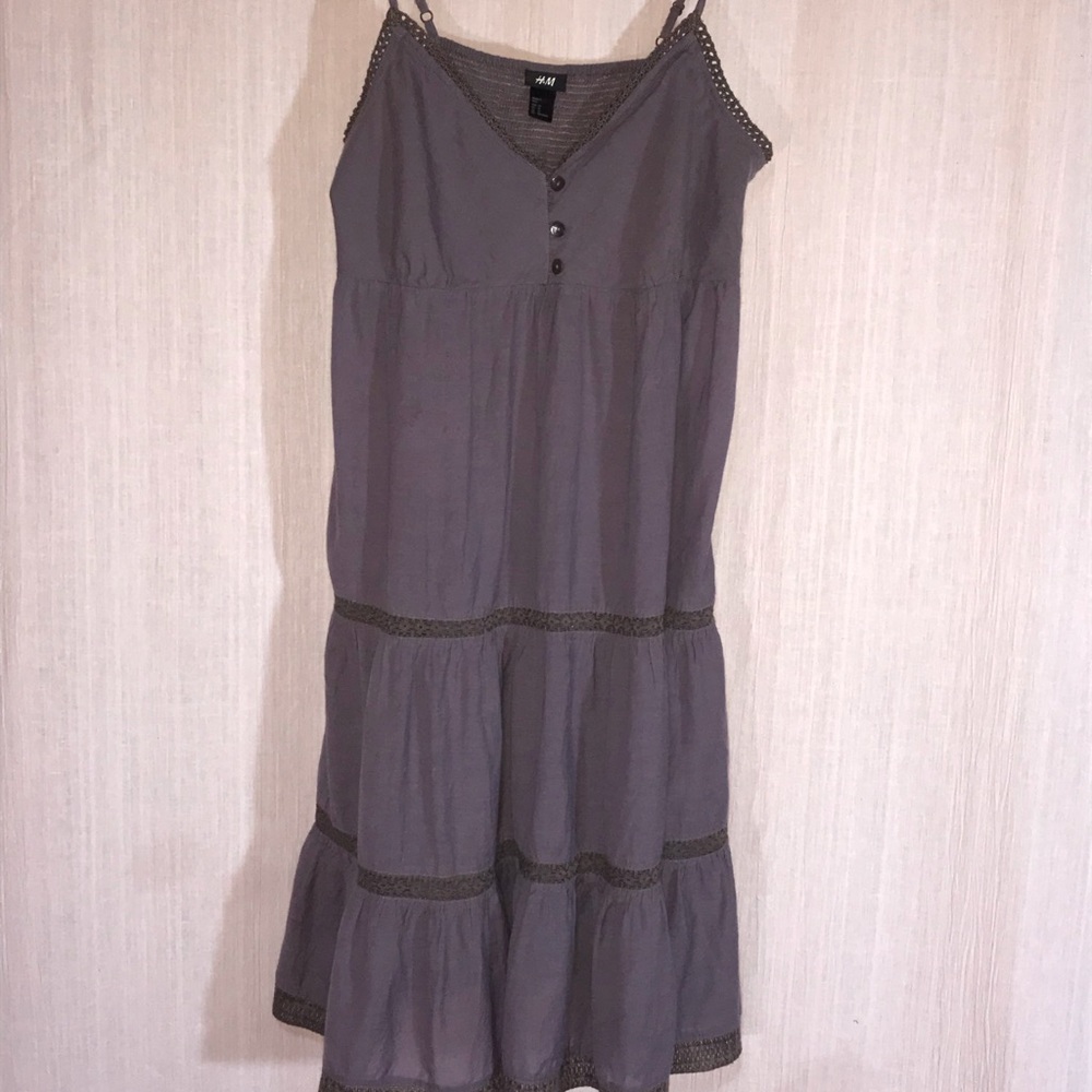 H&M Spaghetti Strap Gray Dress Size 14